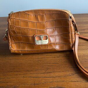 Valentina Genuine Leather Crocodile Pattern Crossbody Bag